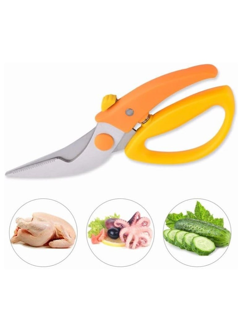 Stainless Steel Chicken, Fish and Meat Scissors - Multi-purpose Chicken scissors  Meat scissors  Fish scissors  Stainless steel scissors  Multifunctional kitchen scissors  Meat cutting scissors  Poultry cutting scissors  Fish cleaning scissors  Strong kitchen scissors  Professional cutting scissors  Multi-purpose cooking scissors  Food cutting scissors  High-quality scissors  Rust-resistant scissors  Kitchen tools scissors  Multi-use cutting scissors  Practical kitchen scissors  Easy-to-clean scissors  Long and durable scissors  Precise cutting scissors - Image 1
